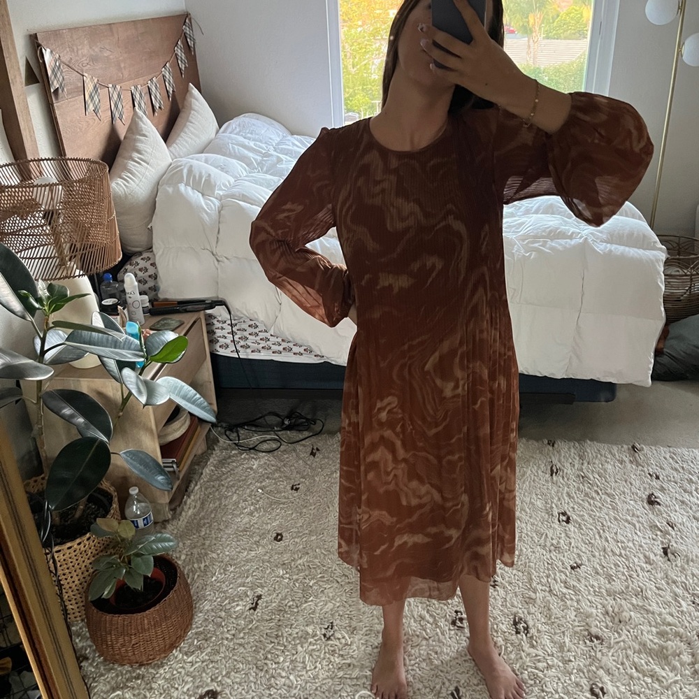 Aritzia Brown Retro Dress